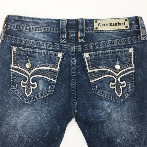 Rock Revival Denim - Rock Revival 30/31 Elean Skinny Jeans Acid Wash